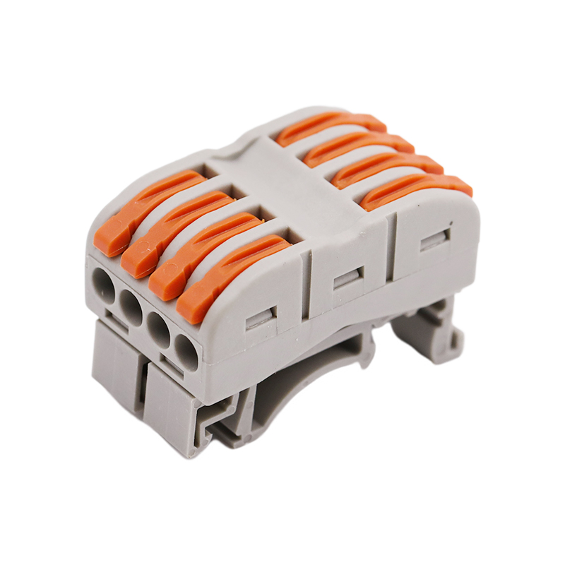 4 In 4 Out Orange DIN Rail Terminal ຕົວເຊື່ອມຕໍ່ດ່ວນ